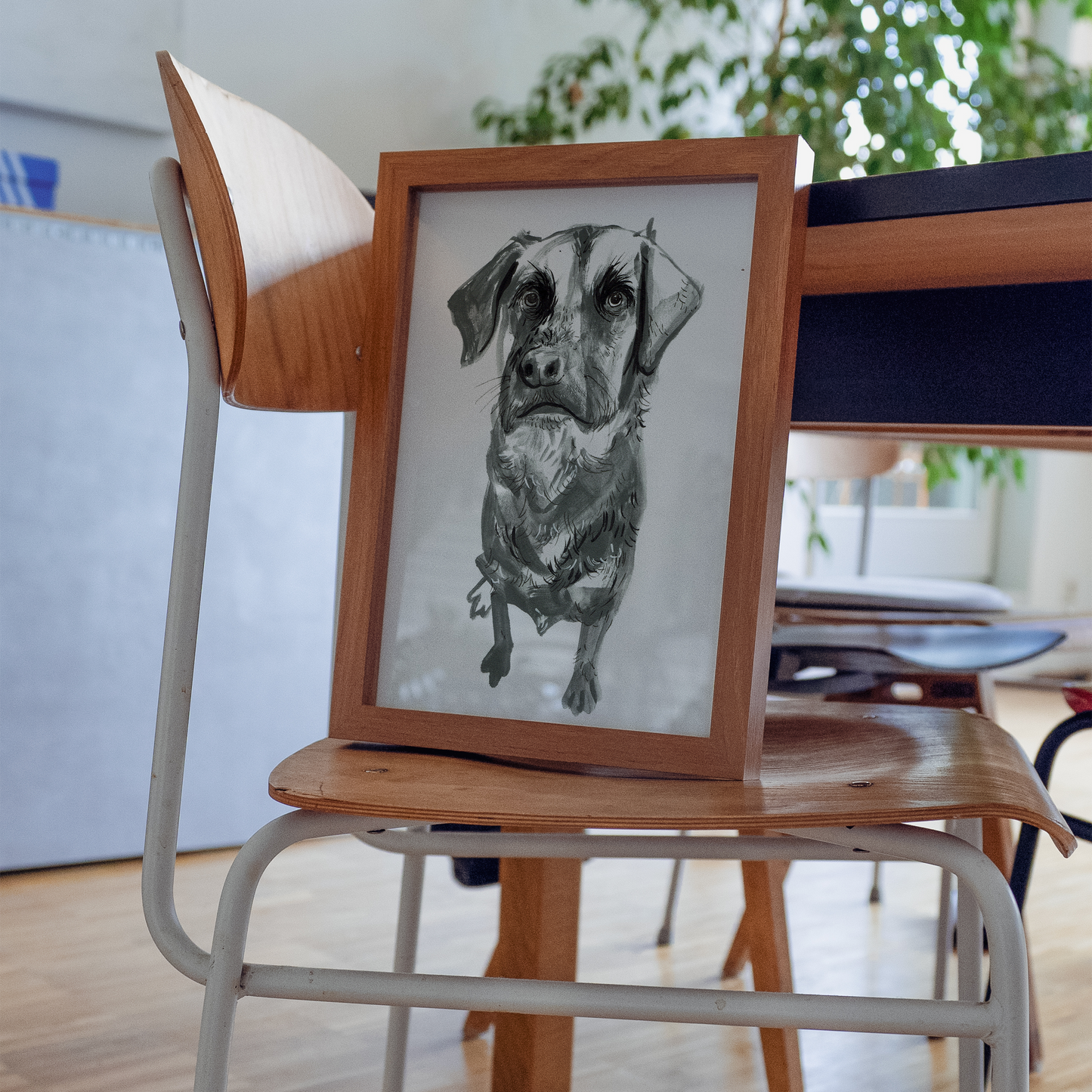 Monochrome Dog Portrait